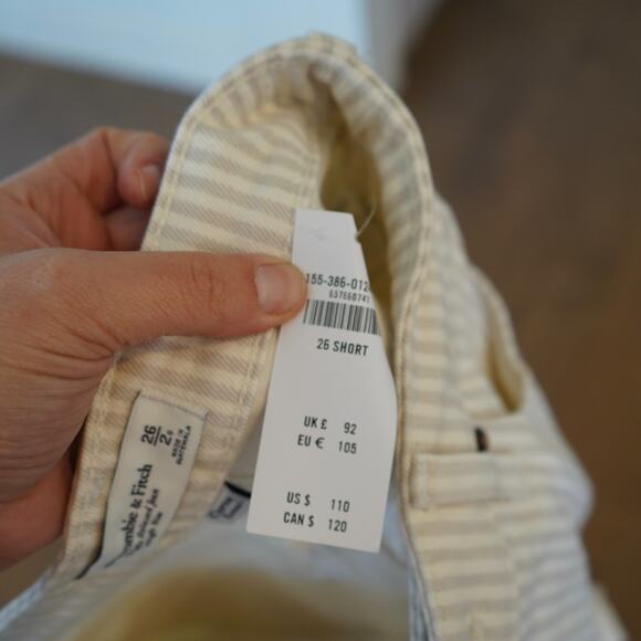 NWT Abercrombie & Fitch Women’s High-Rise 90s Relaxed Jeans Neutral Stripe, 26 S - Picture 5 of 7